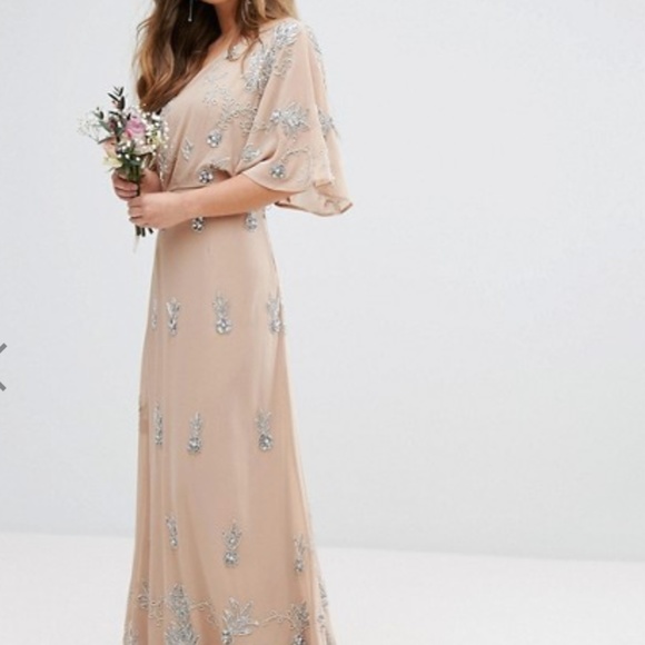 maya petite fishtail maxi dress